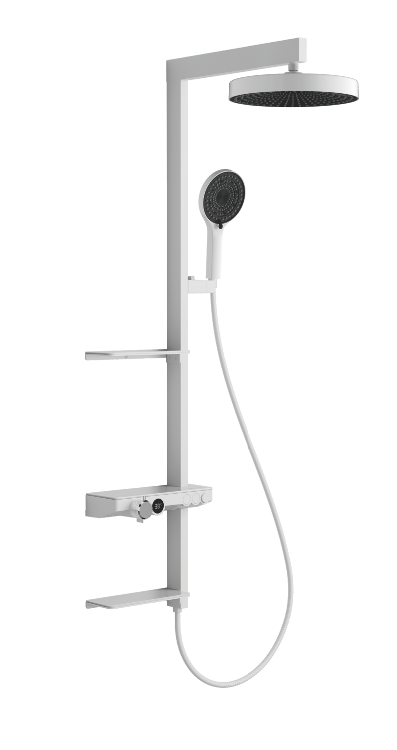 shower set system with brass themostatic valve large rain showerhead