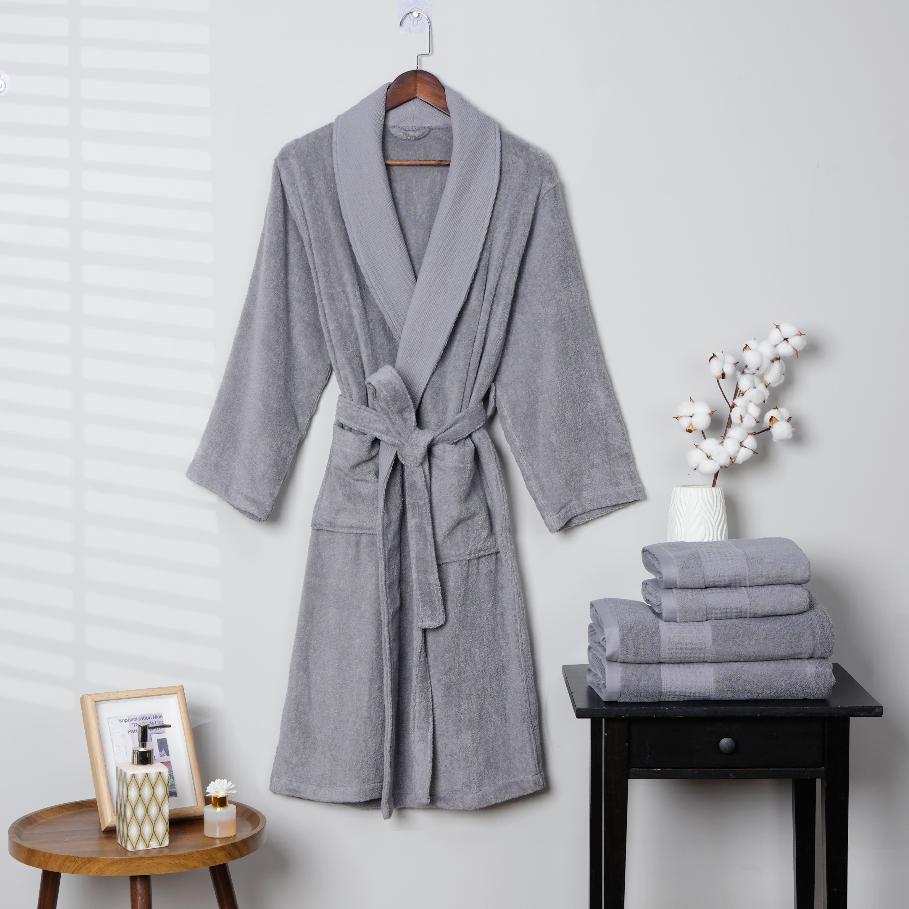 Cotton Solid Bathrobe