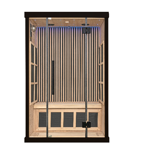 2022 newest design far infrared sauna room with color light for 2 person capacity from china