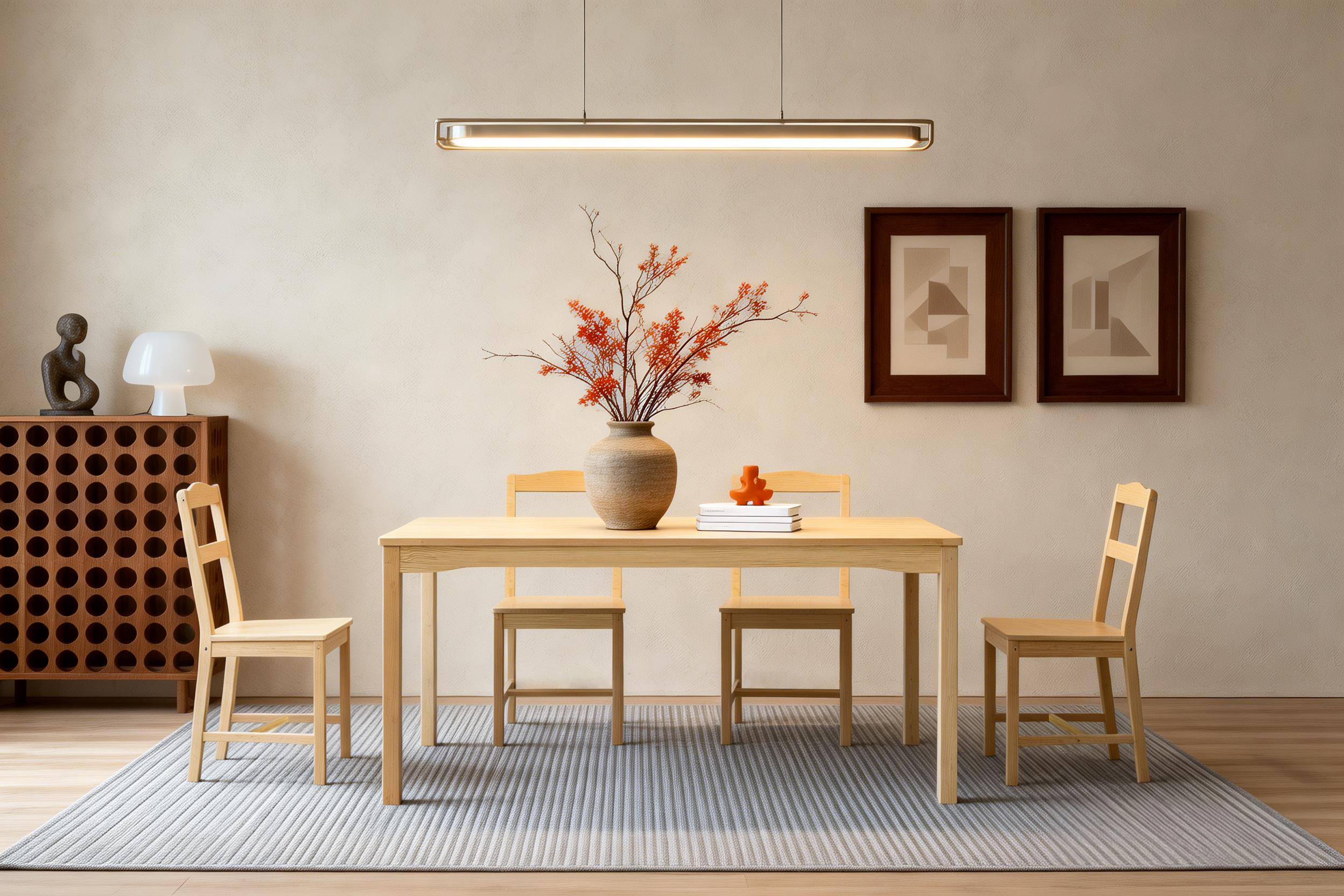Bamboo Dining Table Minimalist Modern Eco-friendly Durable Home Table