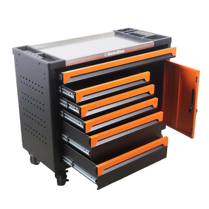 Nnanoblox Tool Cabinet Cart - 2-Tier 330lb Capacity Rolling Utility Cart with Wheels