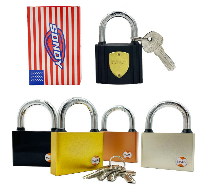 sandy zinc alloy padlock