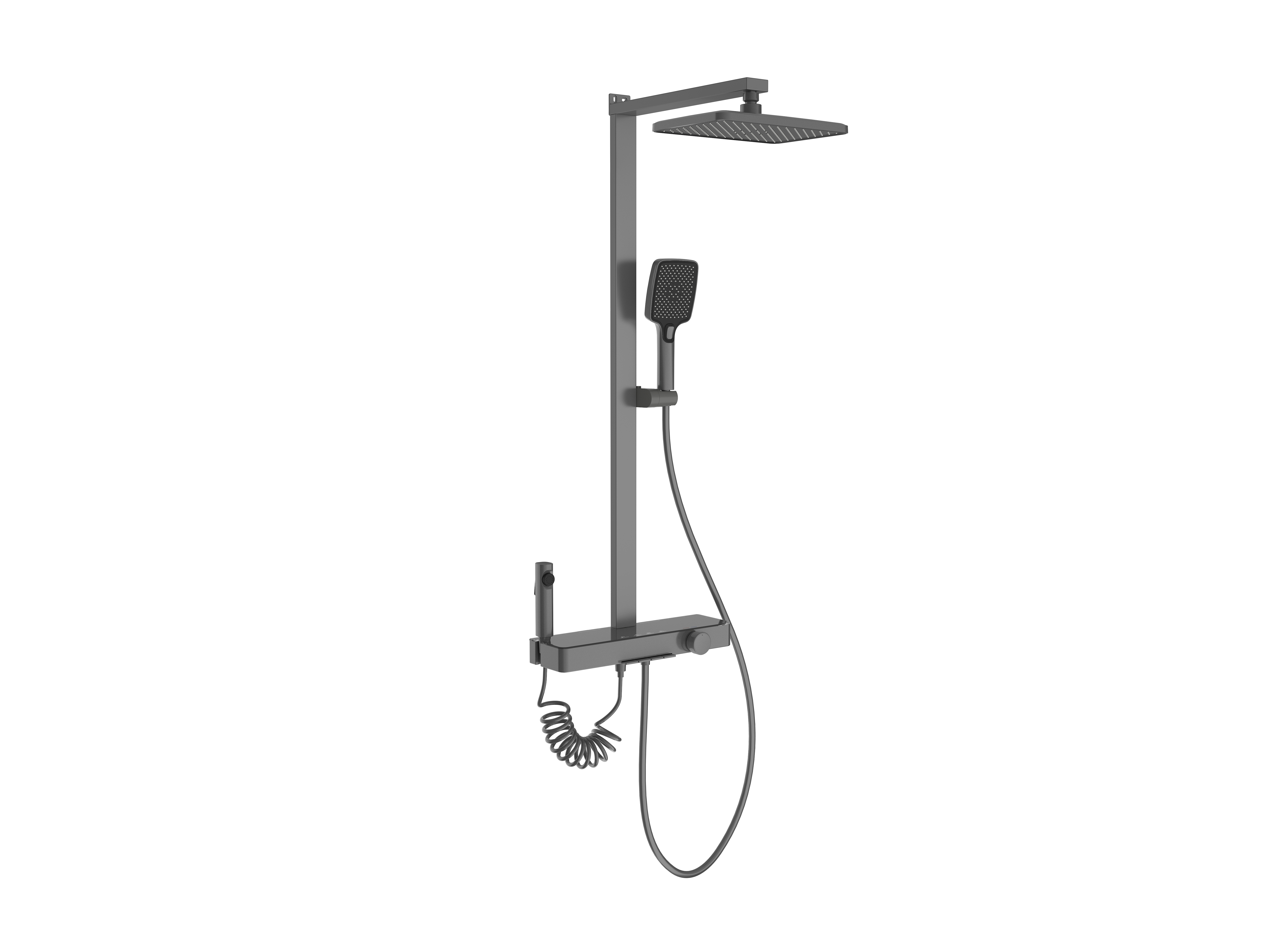Shower set with brass mixer Piano-button diverter