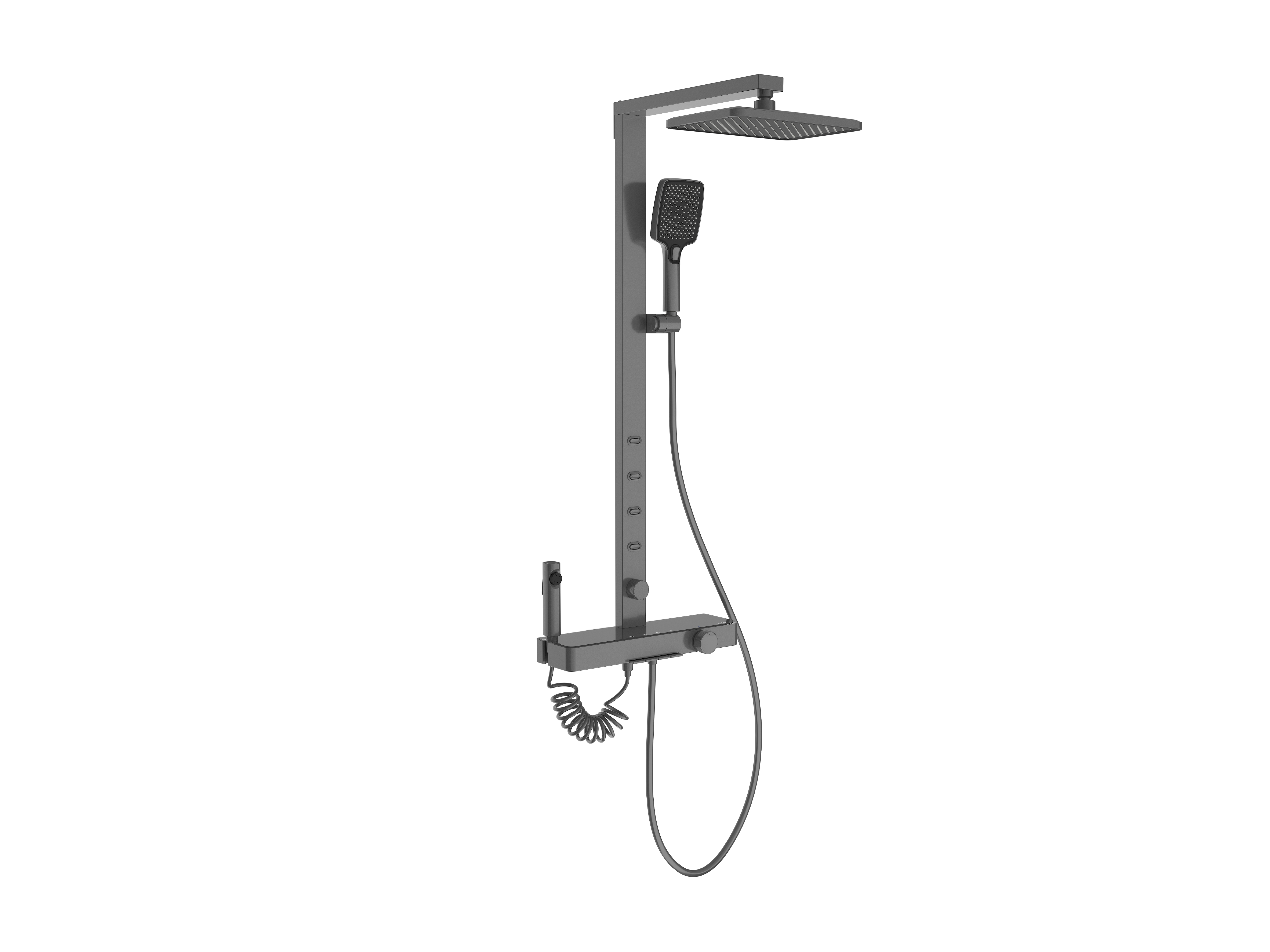 Shower set with brass mixer Piano-button diverter