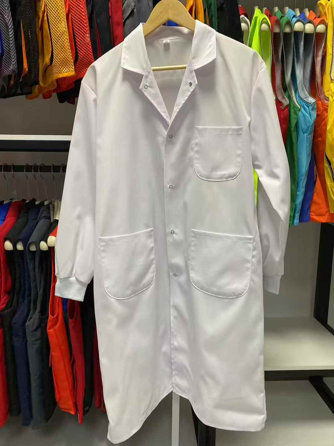 Lab Coat Long Sleeve Button Wrinkle Resistant Professional for Doctor Nurse