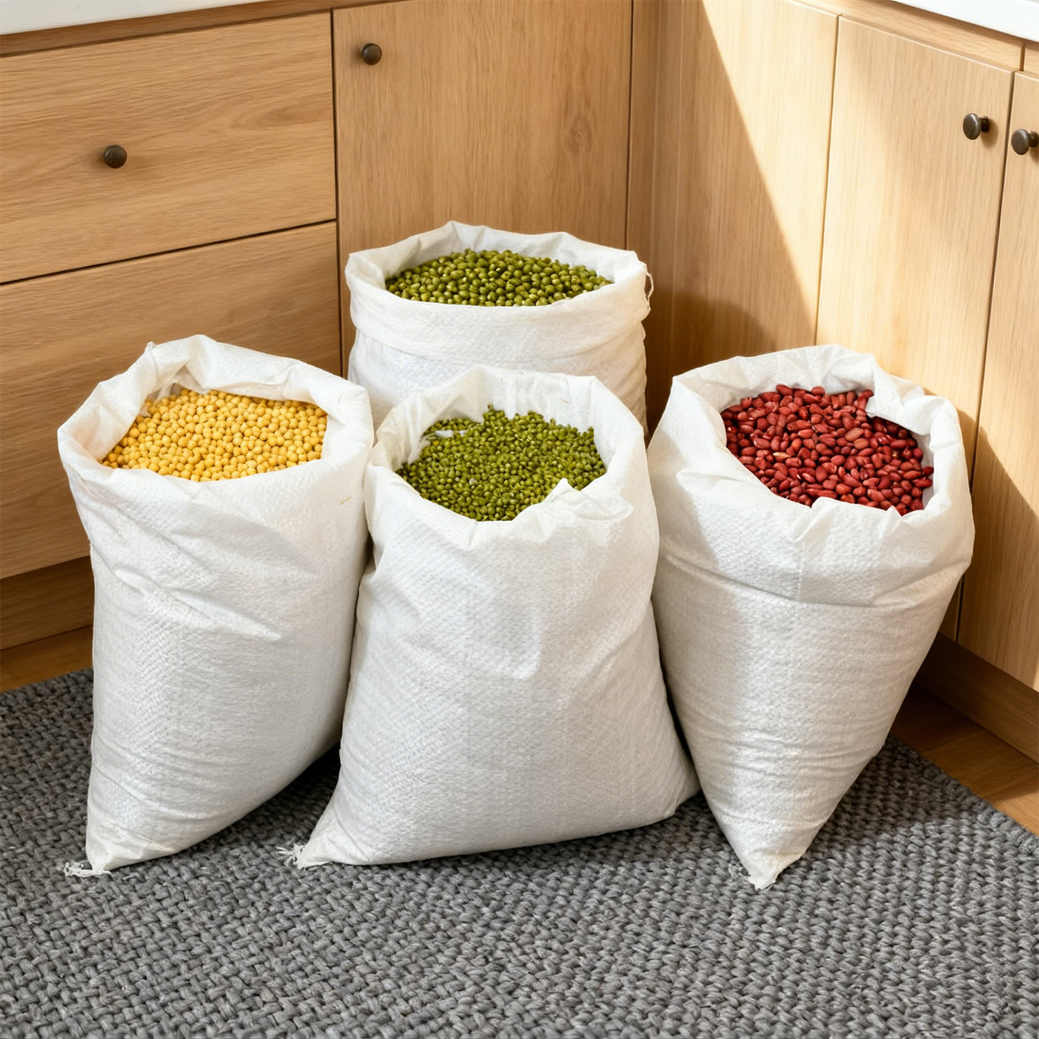 Export to Russian customized pp woven flour sugar bag with handles