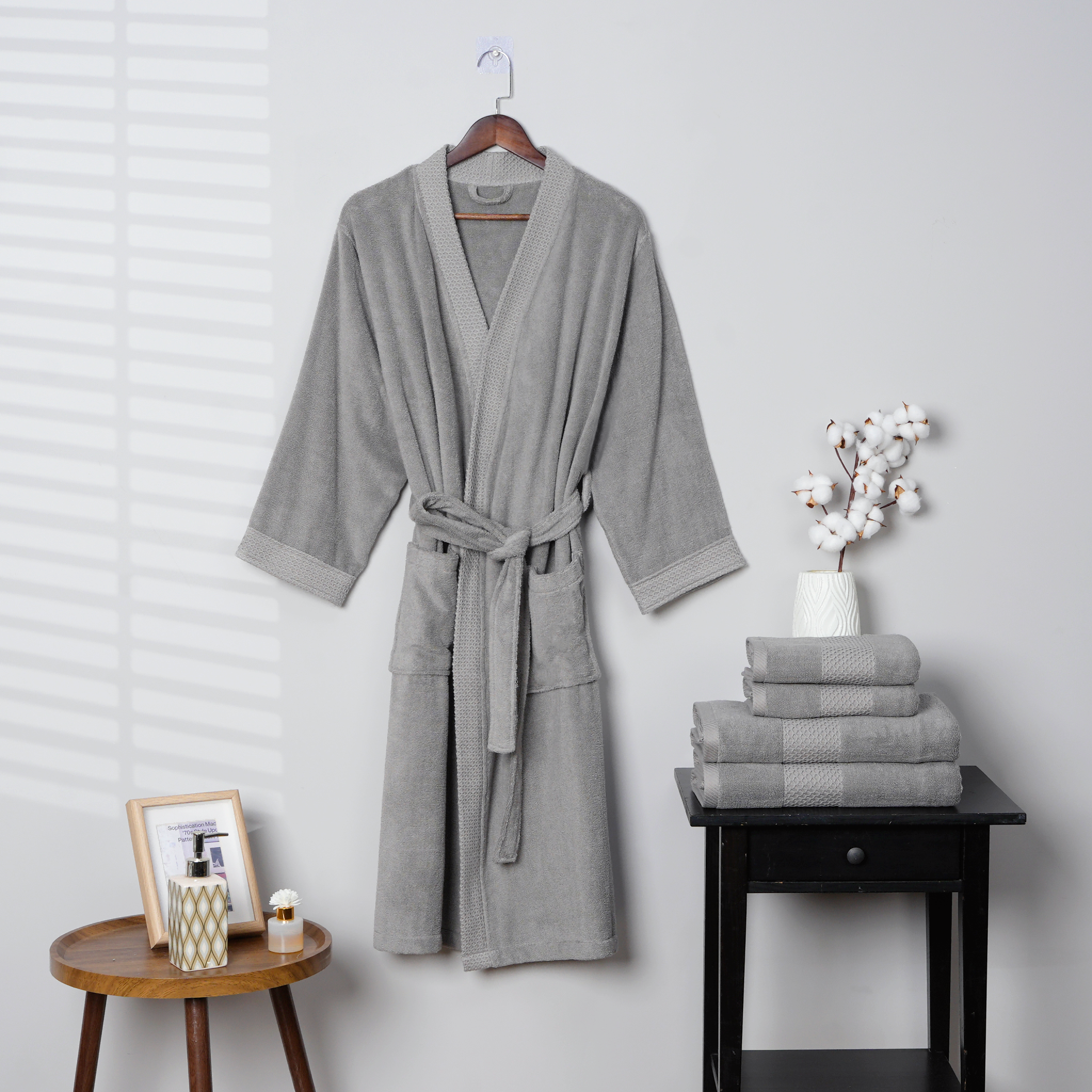 Cotton Solid Bathrobe