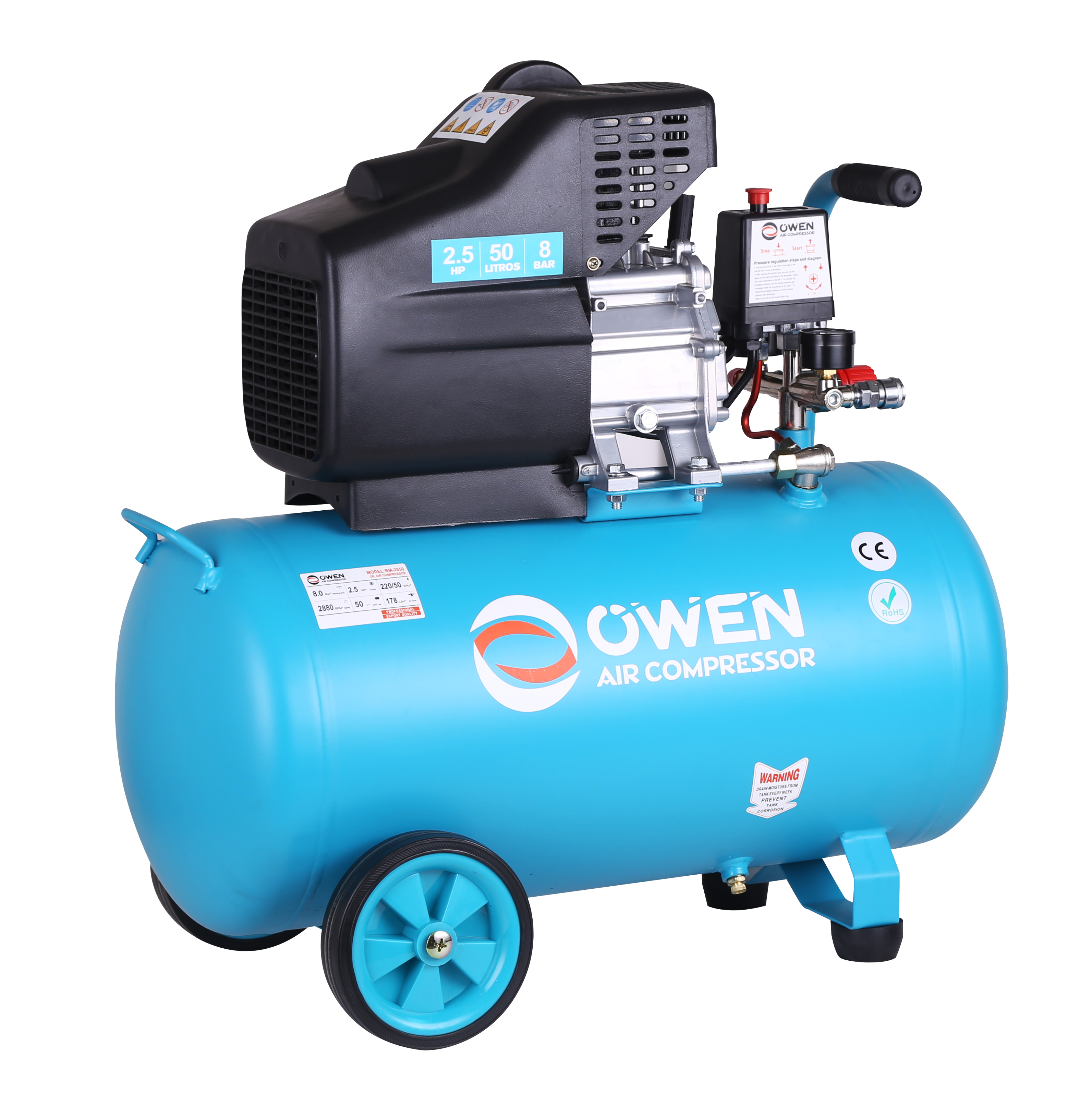 Owen Air Compressor Piston Type Hot Sell Portable Three Cylinder Belt Compressor