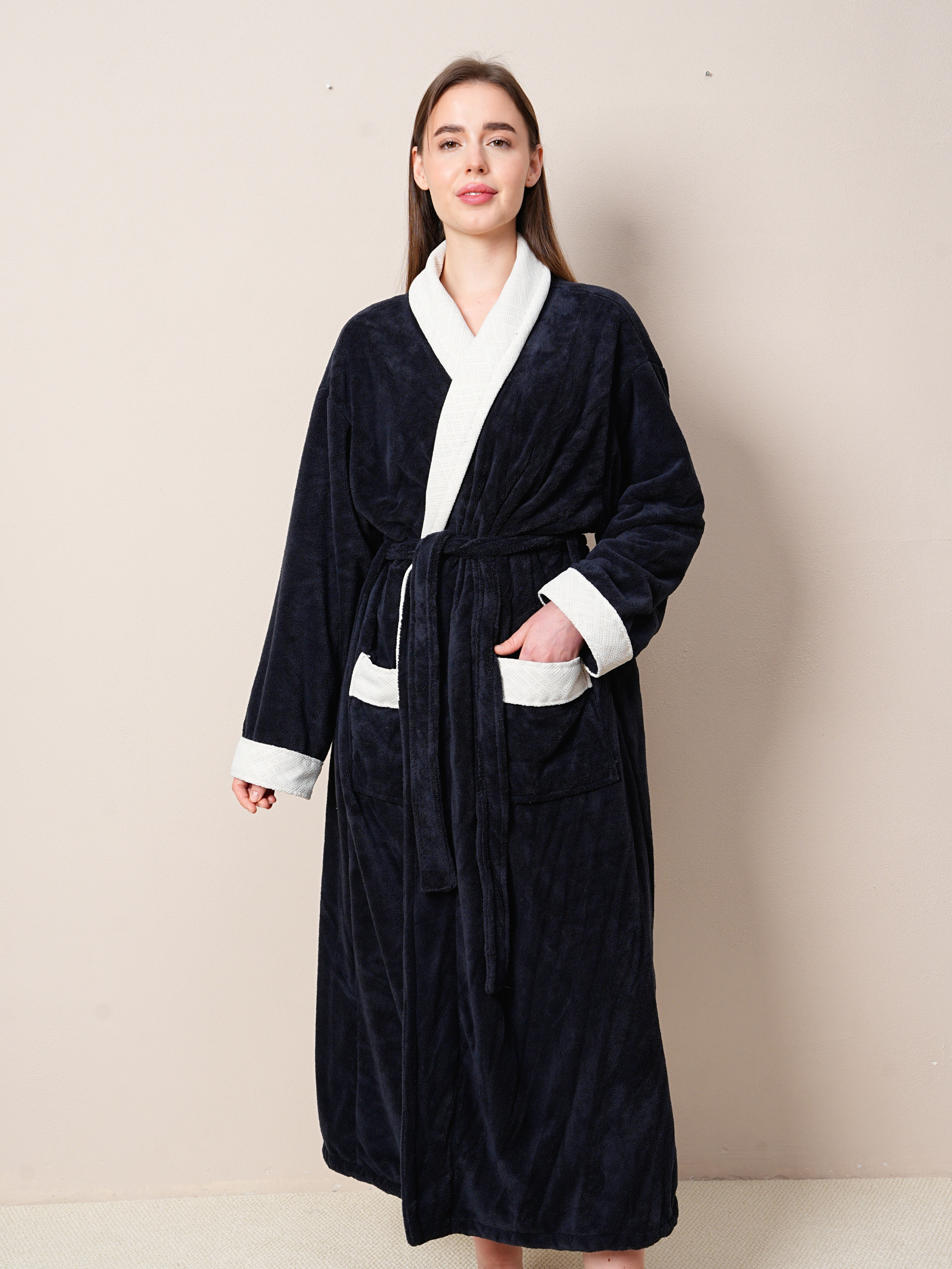 Coral Fleece Diamond Bathrobe