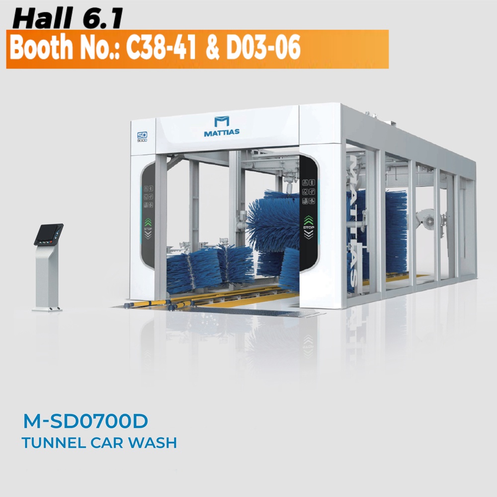 M-SD0700D 7-Brush Tunnel Car Wash Equipment for Cars SUVs Vans - 360° Full-Coverage Brush System