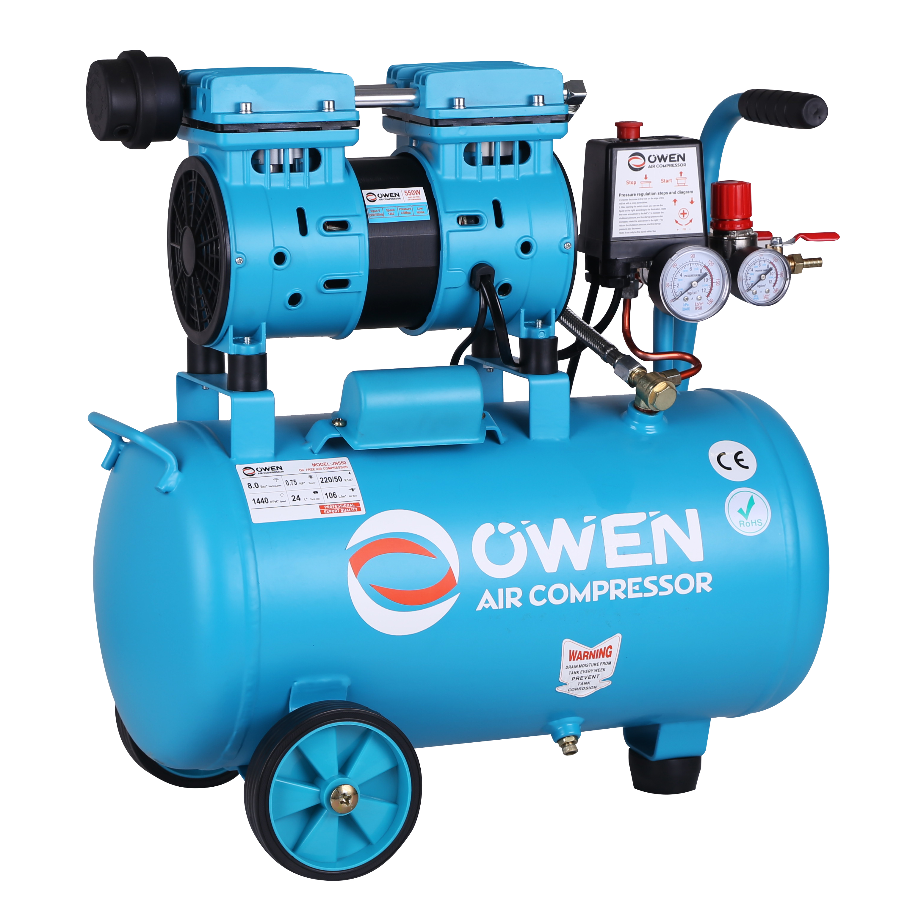 Owen Silent Oil Free Air Compressor Small Customized Air Compressor