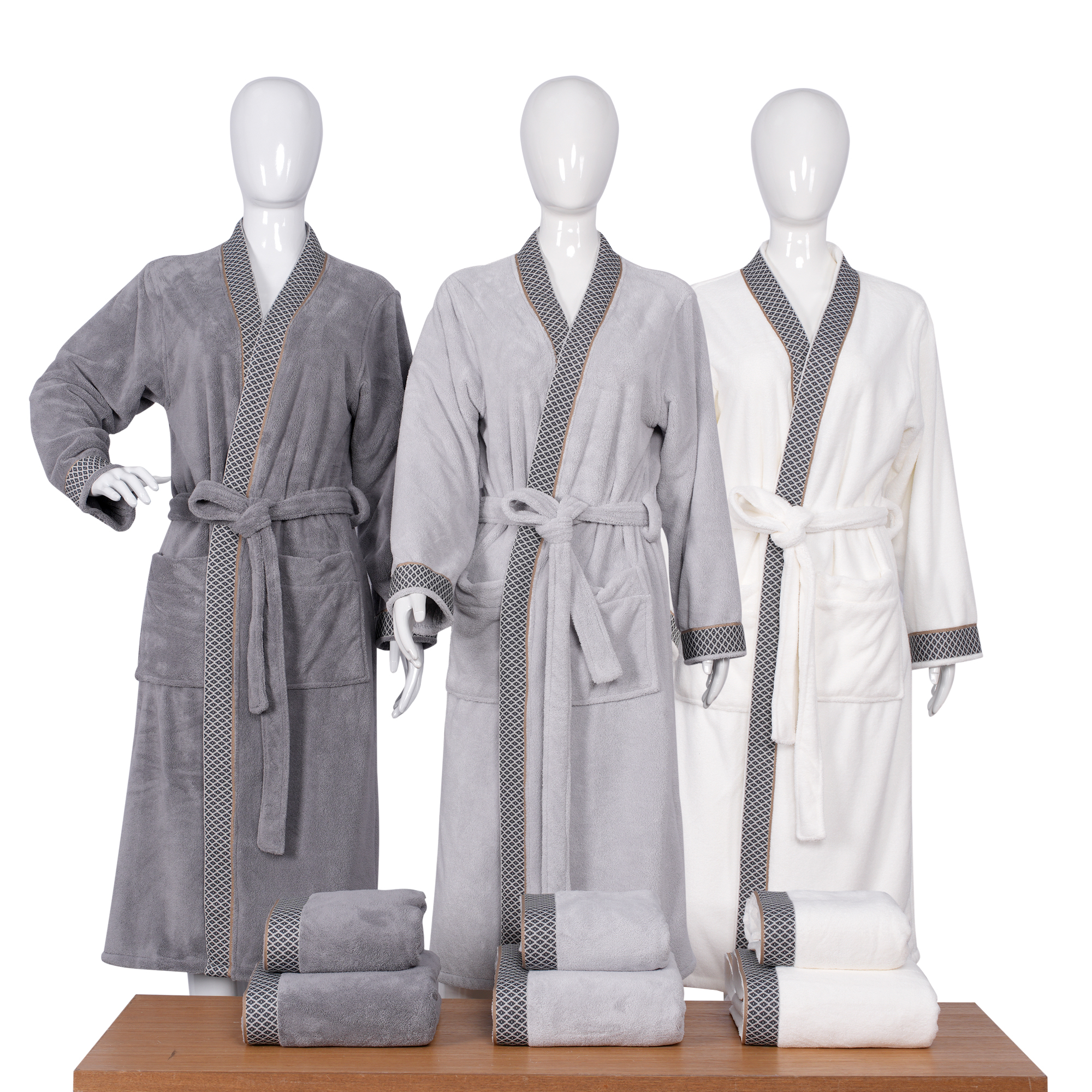 Coral fleece Tape Bathrobe