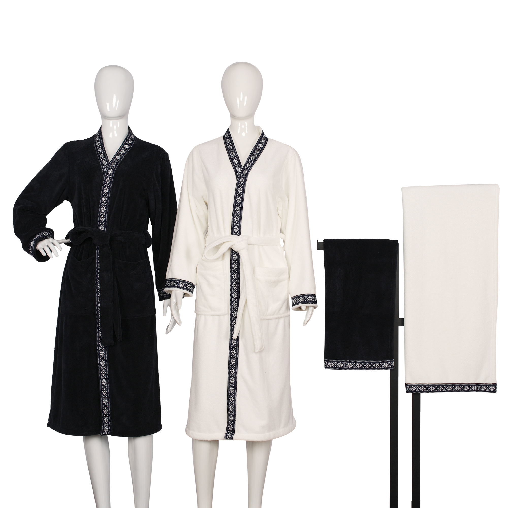 Coral fleece Tape Bathrobe