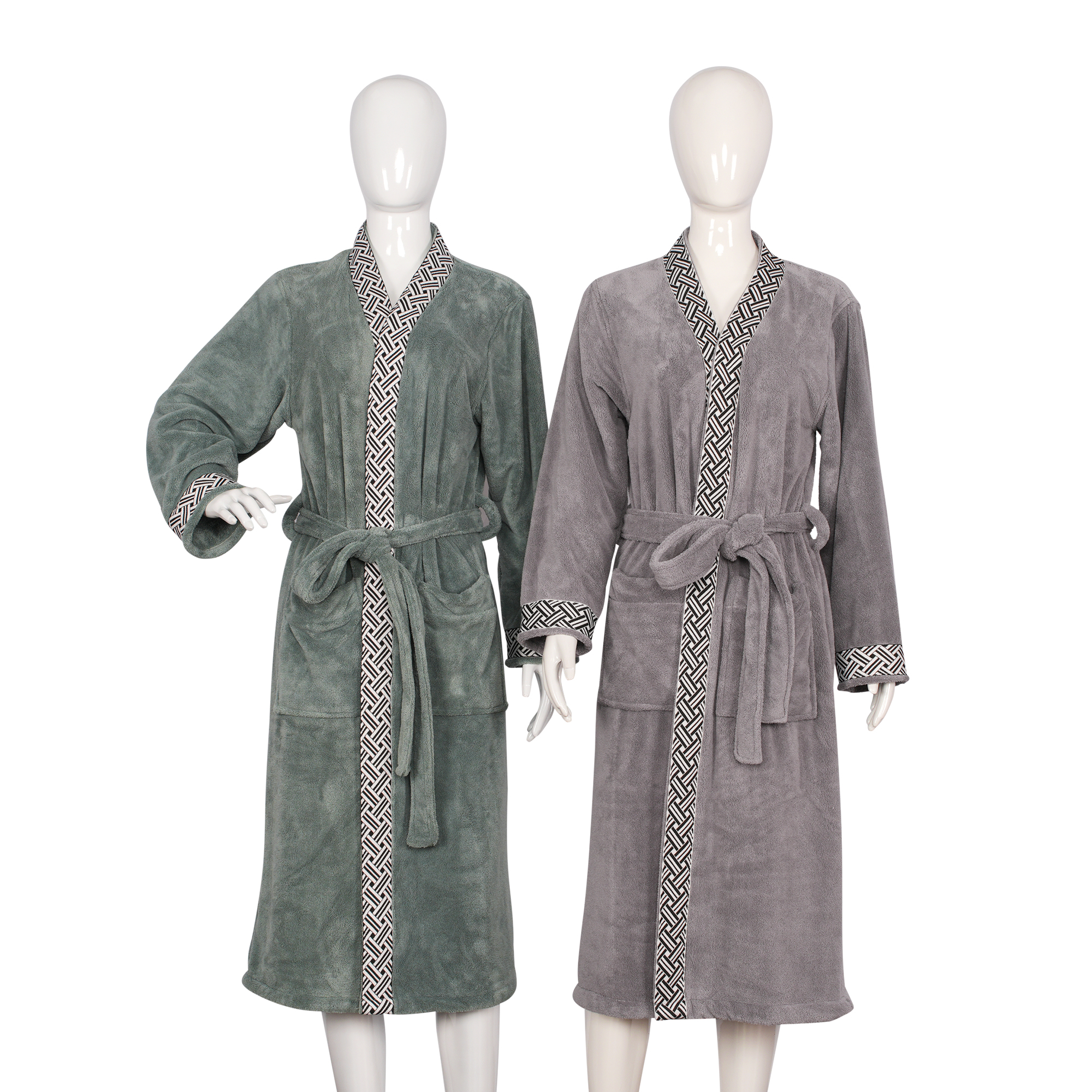Coral fleece Tape Bathrobe