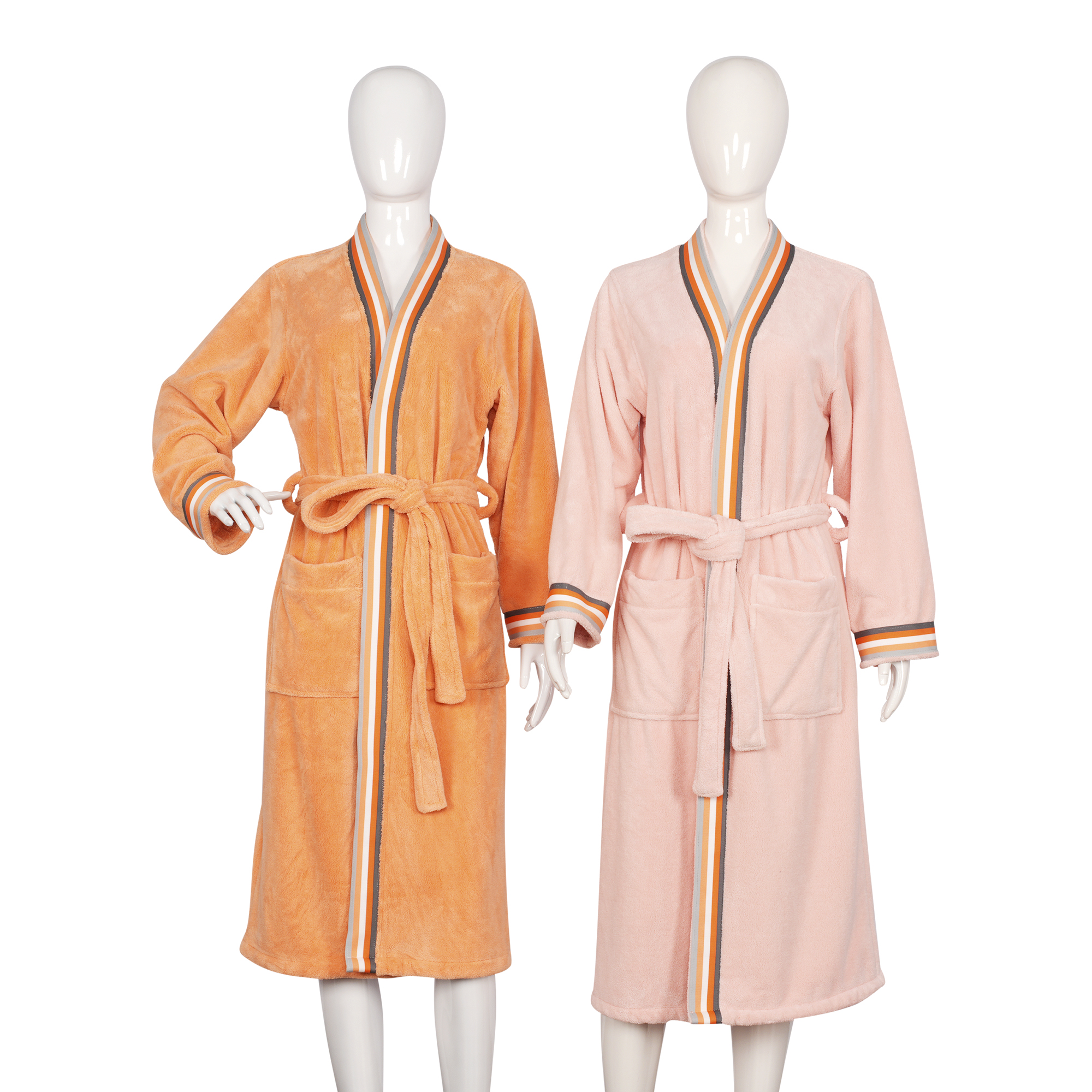 Coral fleece Tape Bathrobe