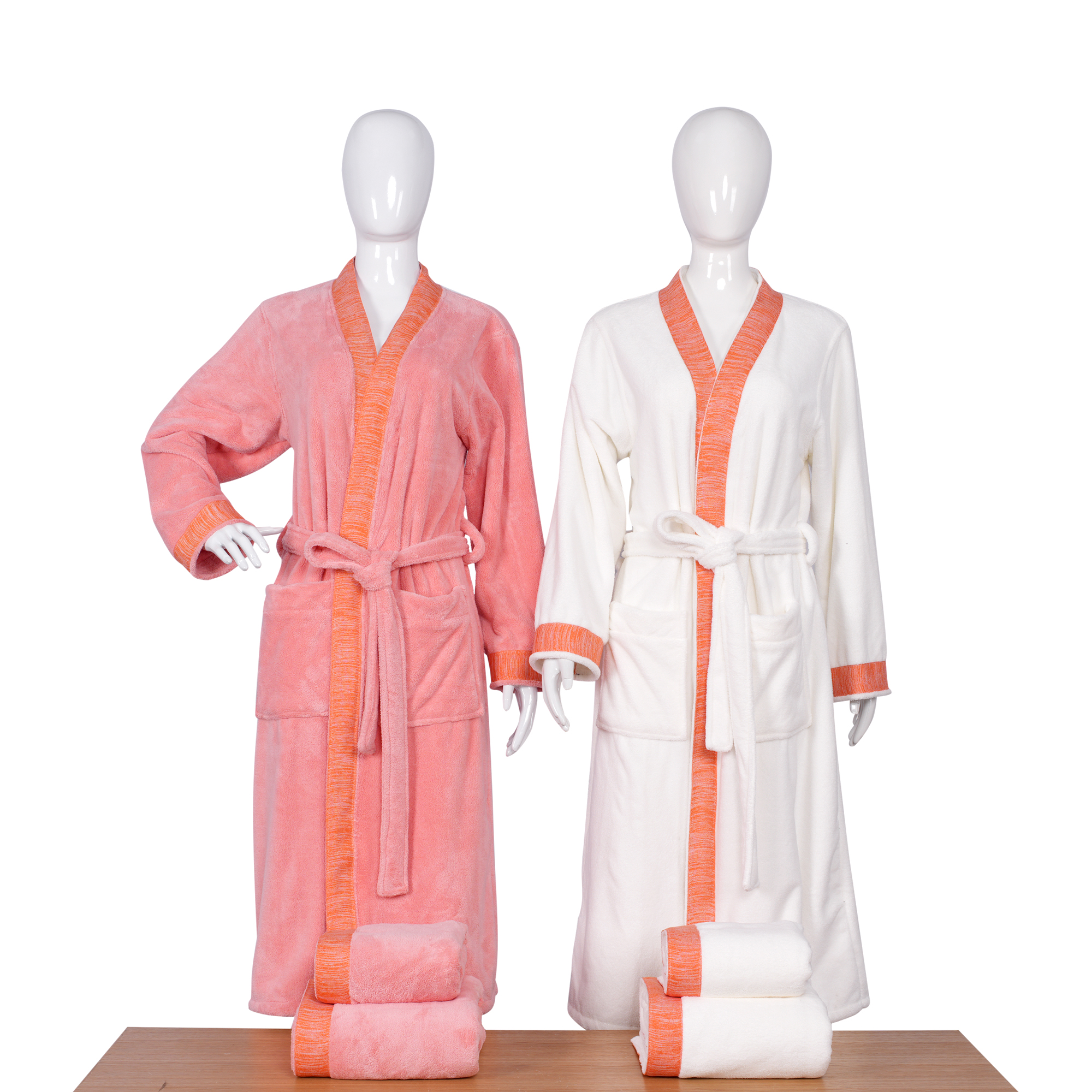 Coral fleece Tape Bathrobe