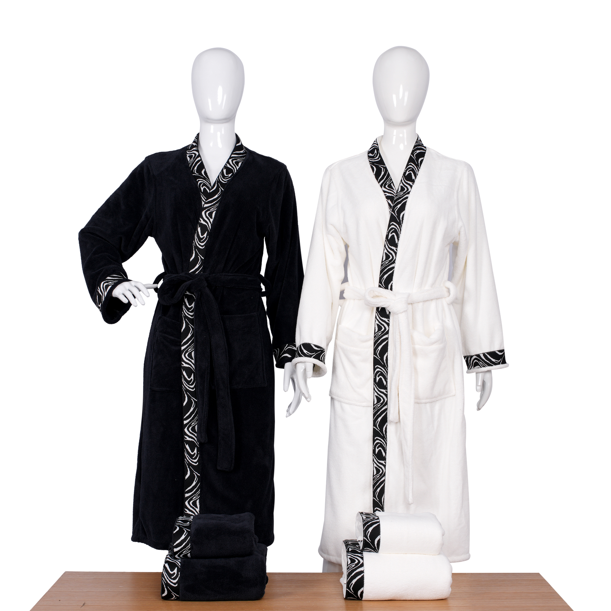 Coral fleece Tape Bathrobe