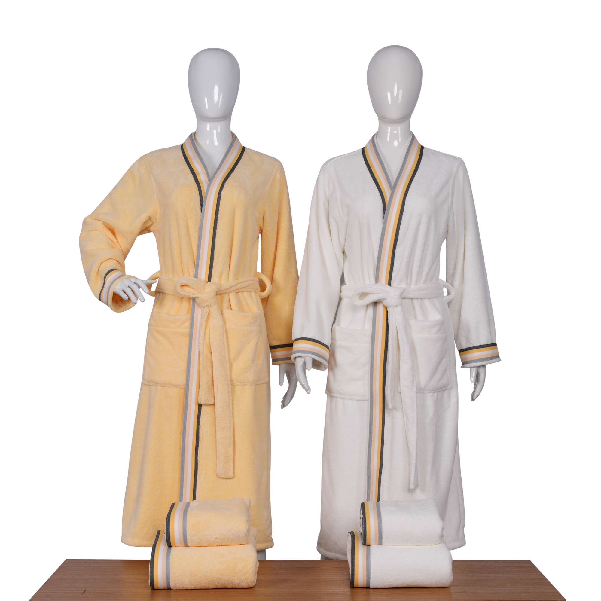 Coral fleece Tape Bathrobe