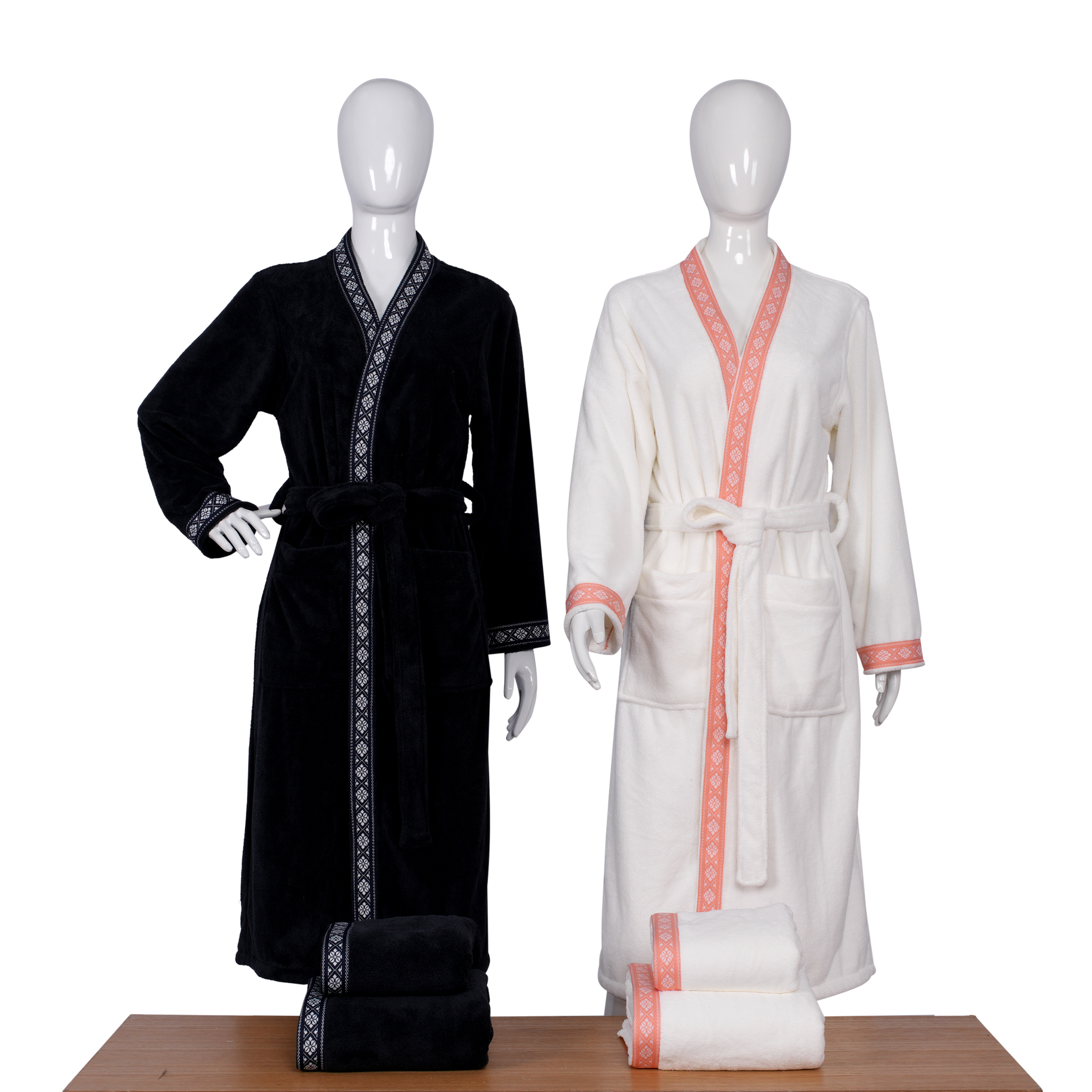 Coral fleece Tape Bathrobe