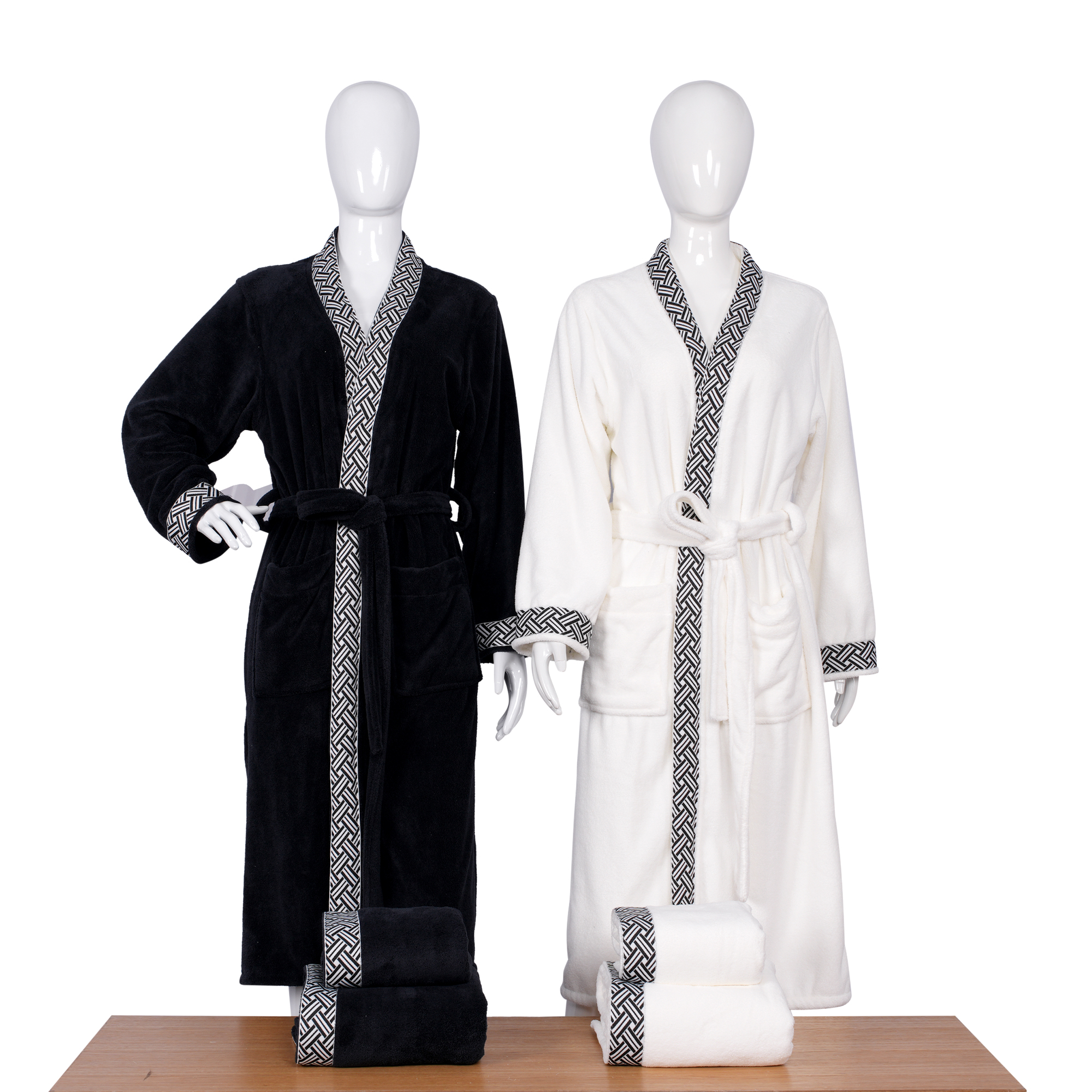 Coral fleece Tape Bathrobe