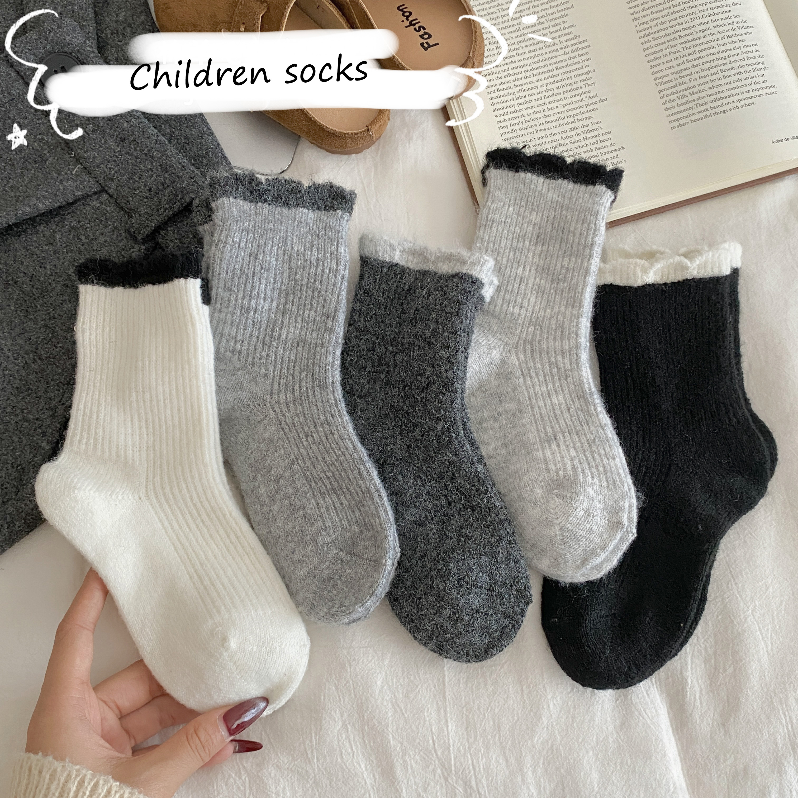 HUAYANG Children Wholesale Knitting Socks Kids Socks Winter Keeping Warm Wool Socks