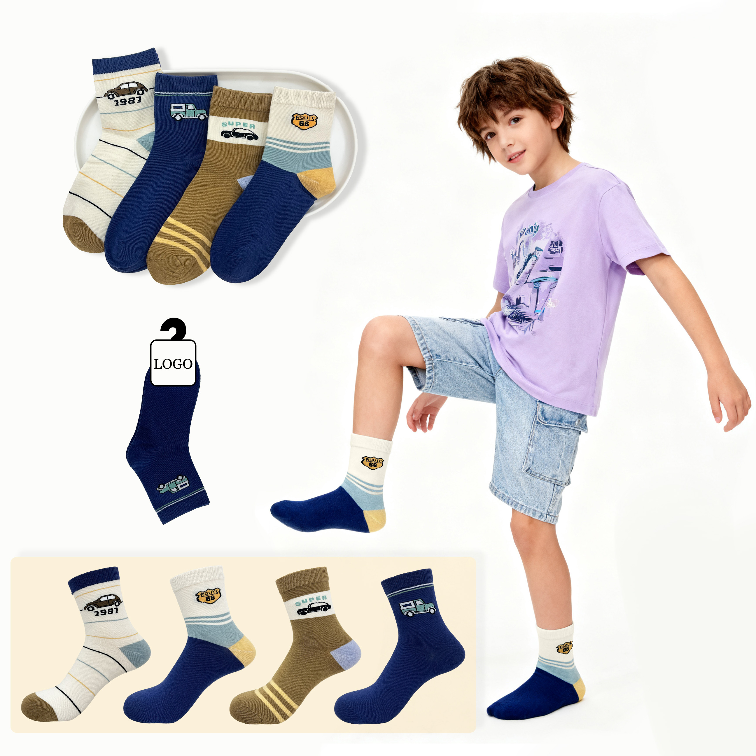 Wholesale Custom Kids Socks Boy Socks Breathable&Comfortable