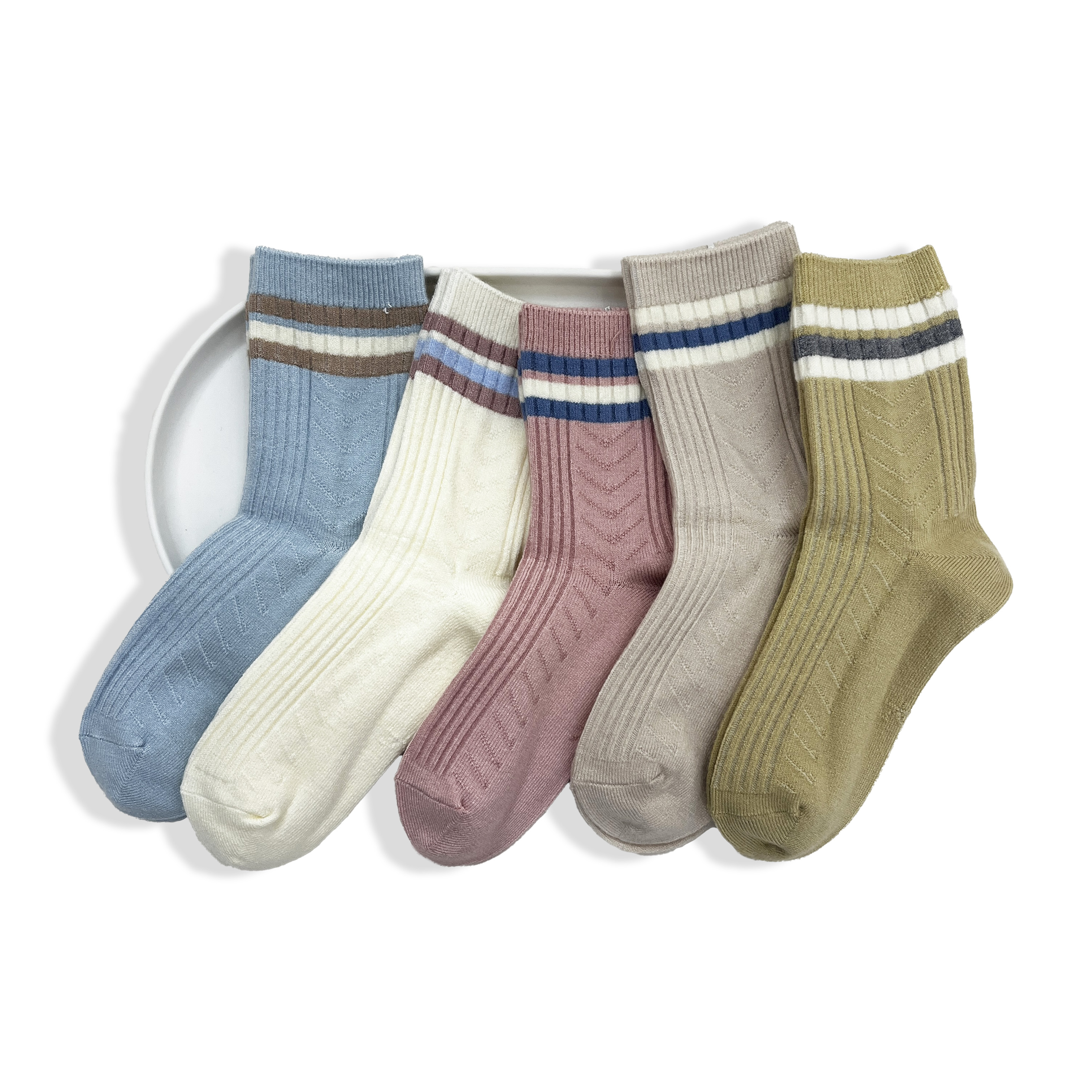 HUAYANG Wholesale Customizable Kids' Knit Socks - Autumn Winter Warm Socks 5 Colors