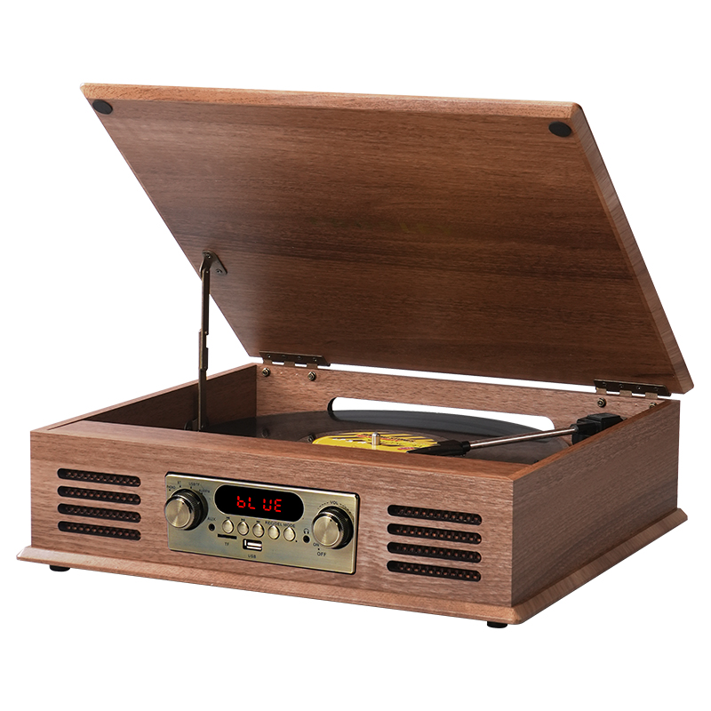 Vintage Bluetooth Turntable Player with LED Display