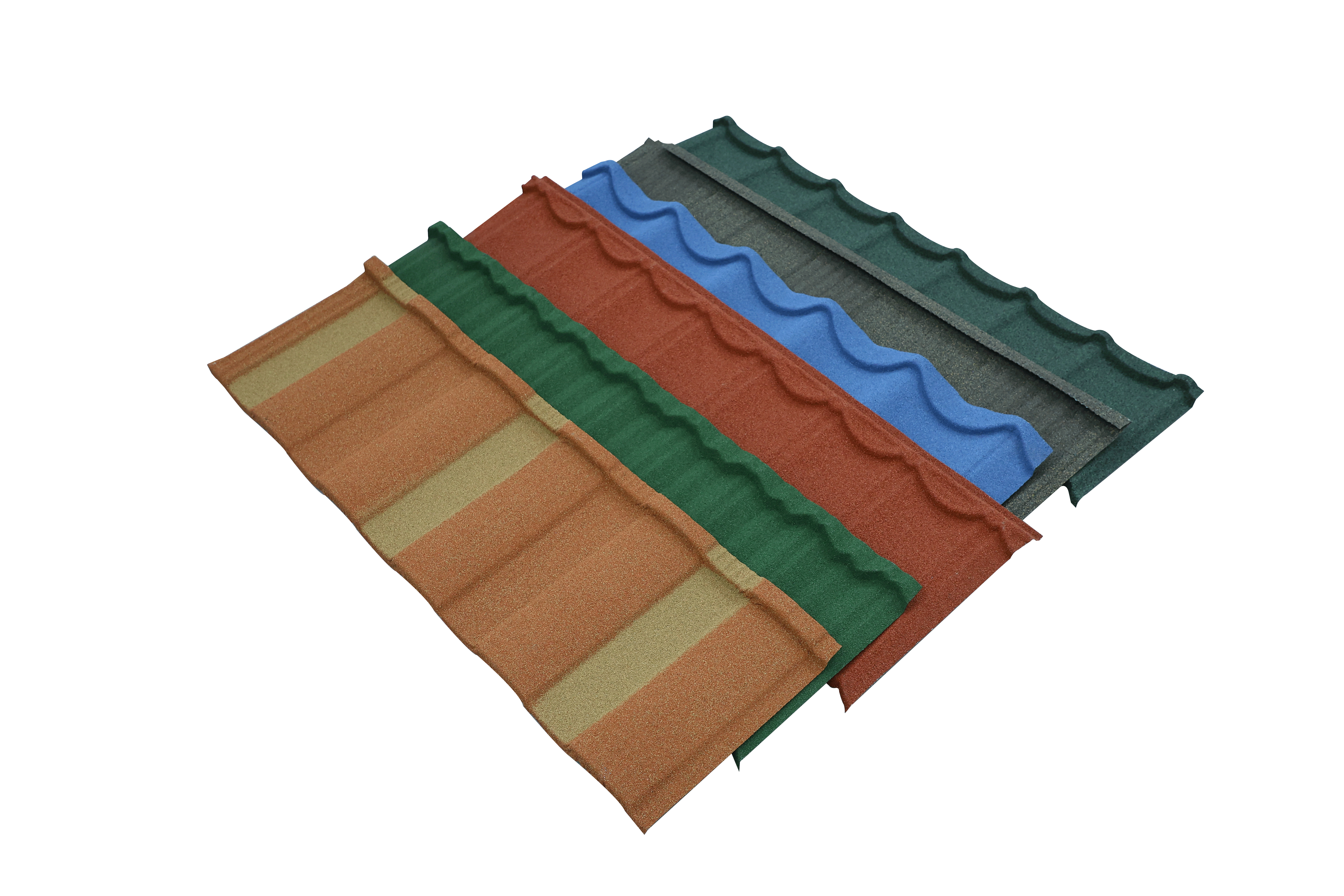 Bond stone coated metal roof tiles