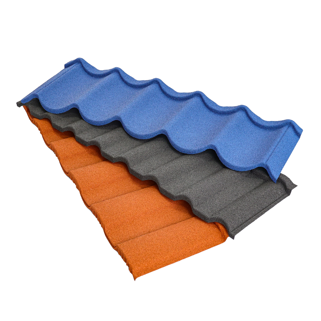 Bond stone coated metal roof tiles