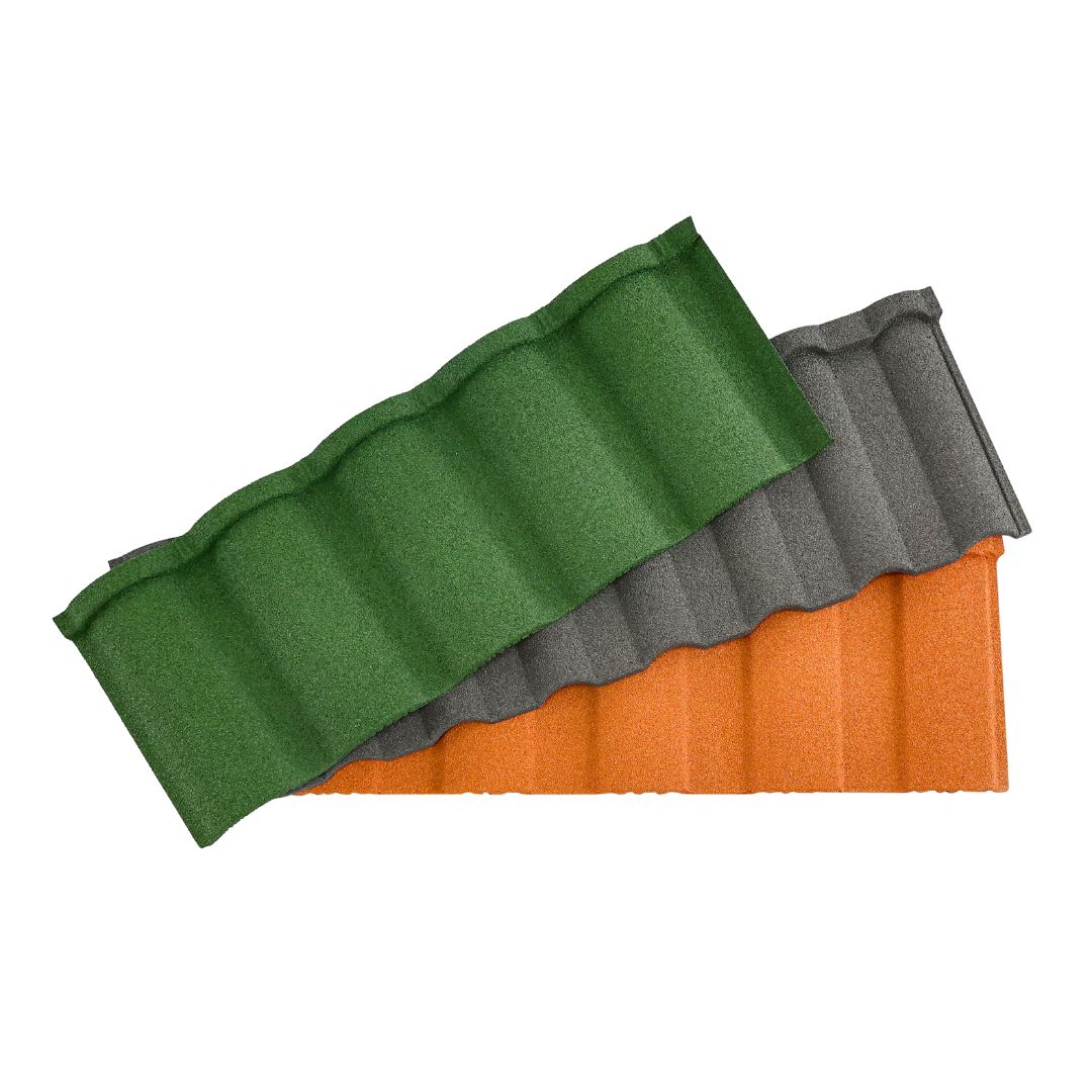 Bond stone coated metal roof tiles