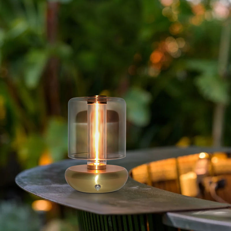 JianBian Glass Lampshade Table Lamp