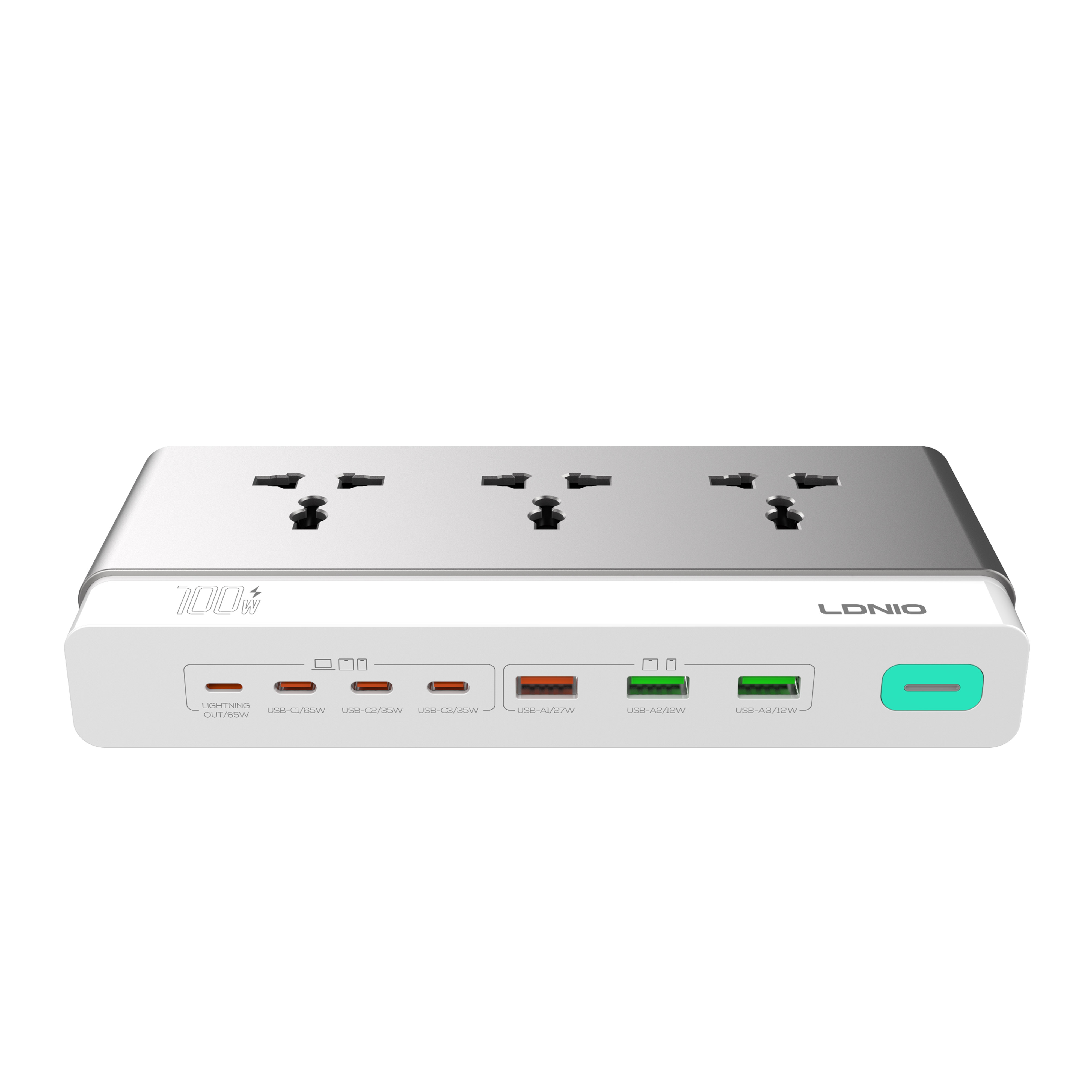 LDNIO SC3 EU US UK Plug Universal Extension Socket USB Power Strip with 3 AC Outlets 7 USB Ports