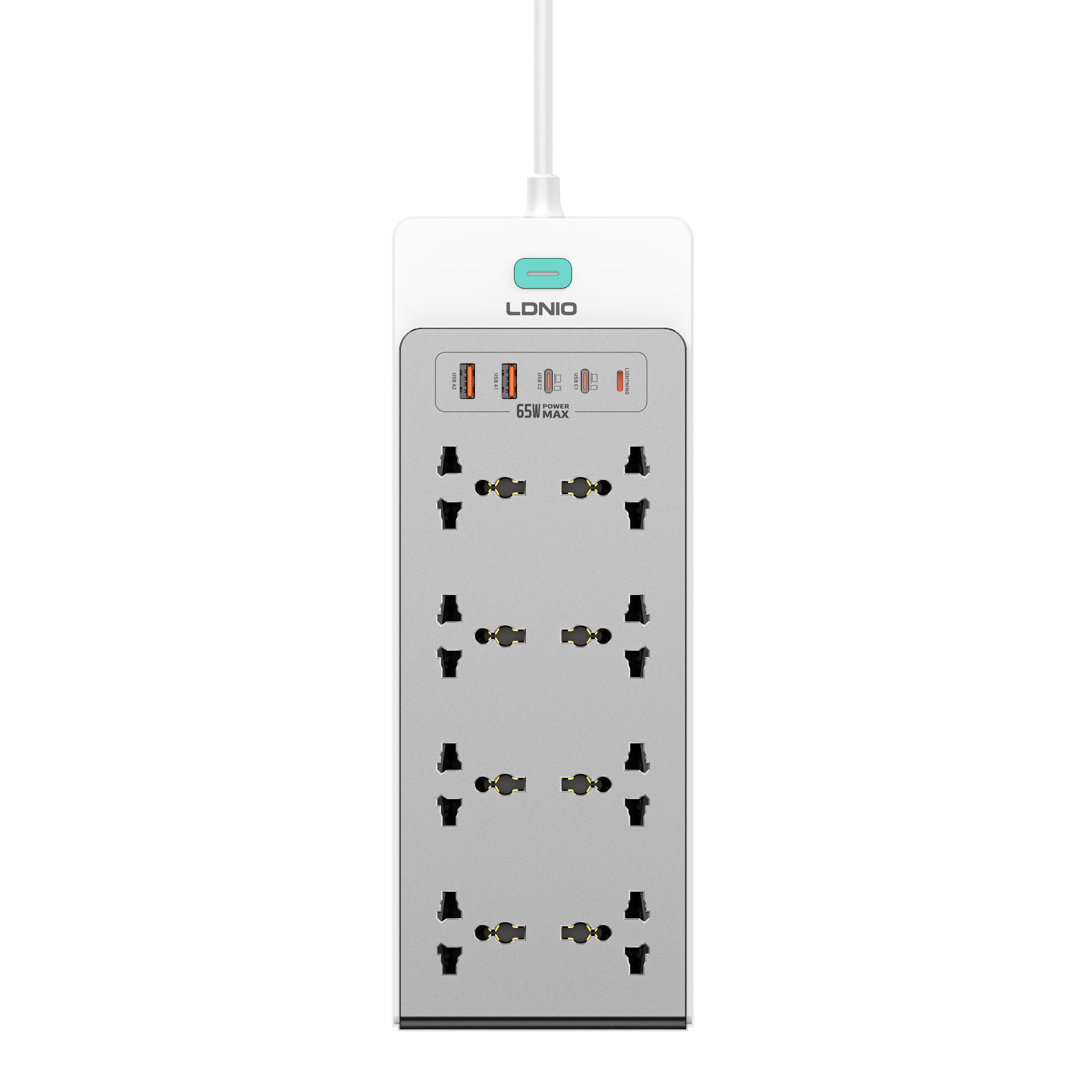 LDNIO SC4 2500w Custom Pd Qc Usb Port Multifunction 8 Outlets 5 USB Ports Power Strip Socket