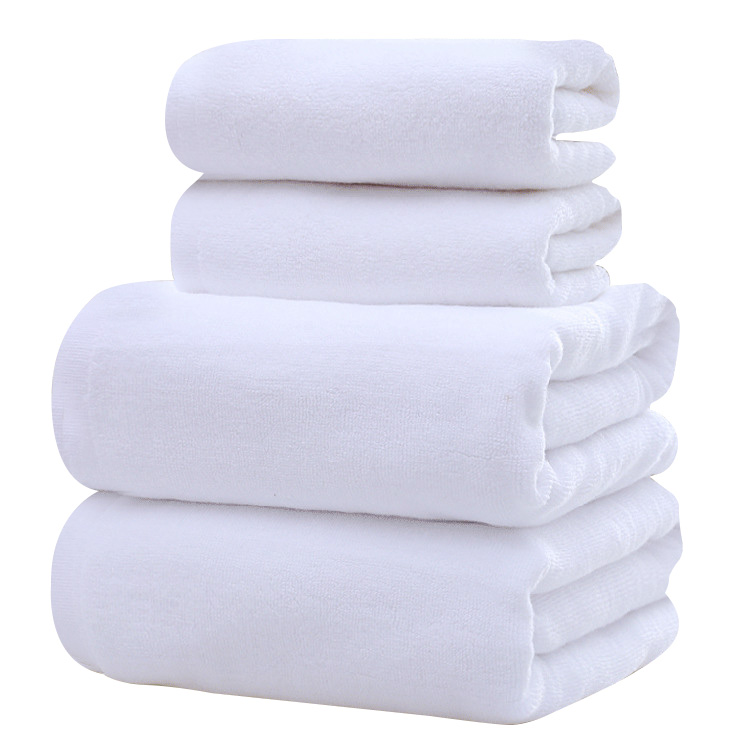 32S Plain white bath towel set