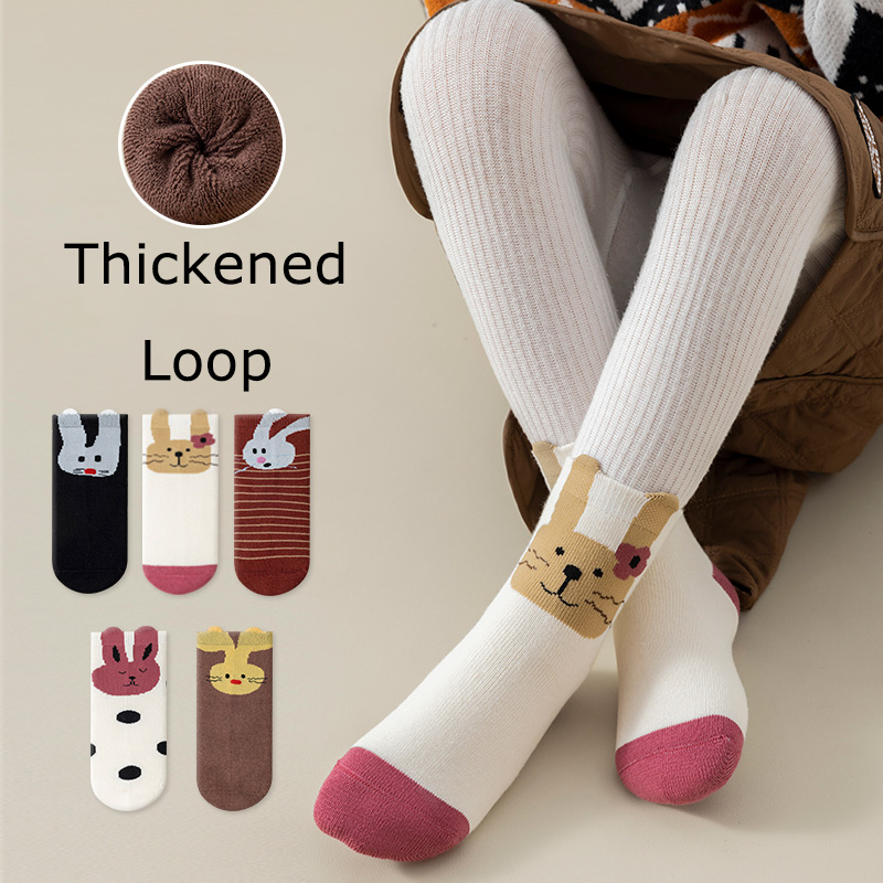HUAYANG Wholesale Children's Socks Knitting Socks Warm Thickened Terry Loop