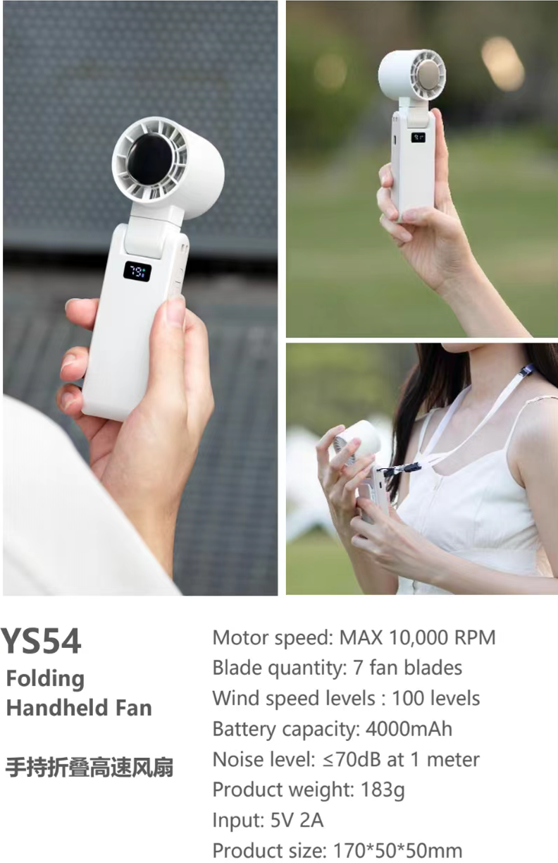 Folding handheld fan