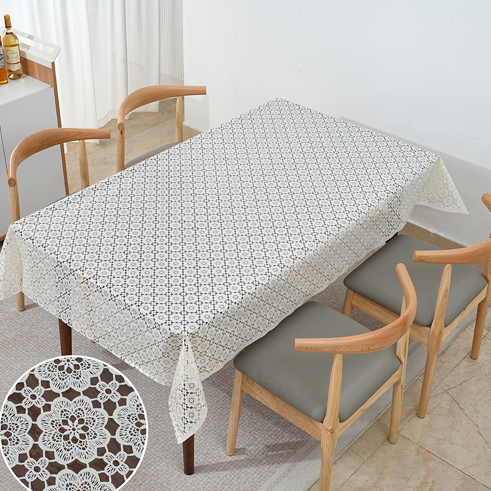 pvc lace surface transparent film pure color table cloth