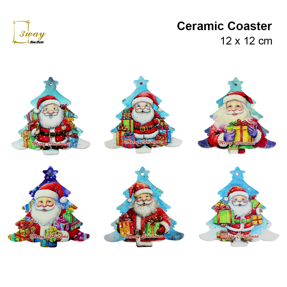 SquareFit Ceramic Coaster Christmas Tree Shape 12x12 cm