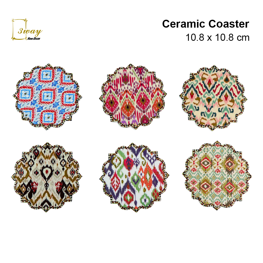 SquareFit Ceramic Coaster Flower Shape 10.8x10.8 cm