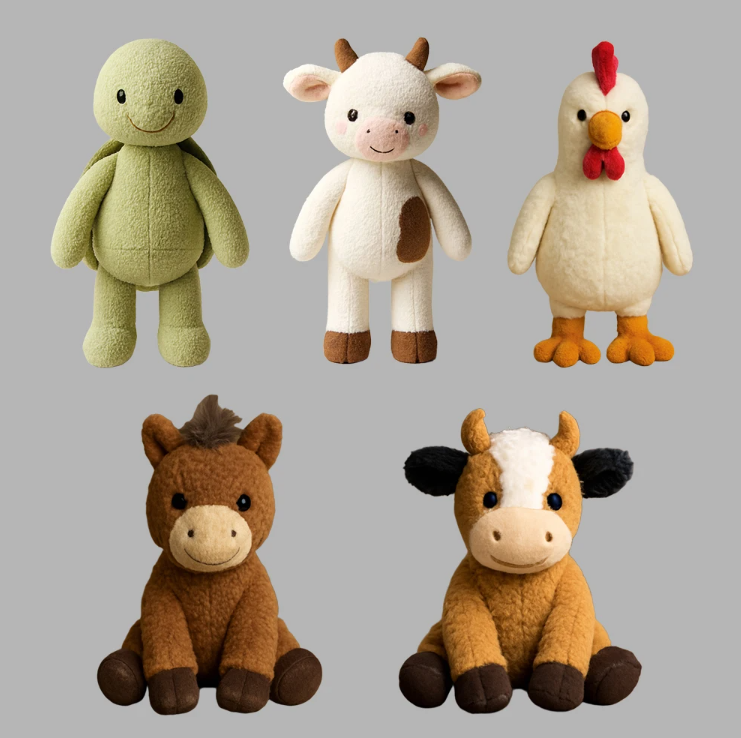 Custom Plush Toy Super Soft Stuffed Cow Plush Toy Sitting Horse Eco-friendly for Kids