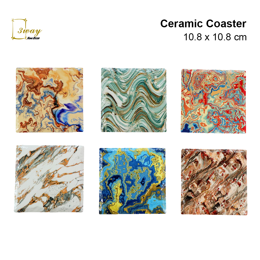 SquareFit Ceramic Coaster Square Shape 10.8x10.8 cm