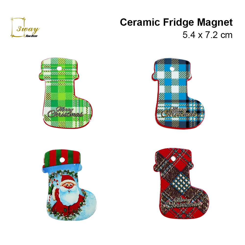 SquareFit Ceramic Fridge Magnet Socks Shape 5.4x7.2 cm