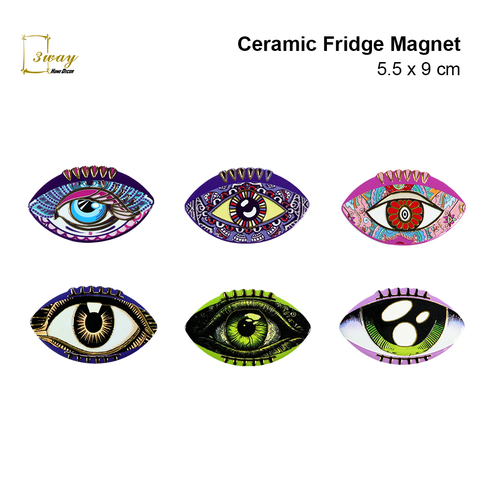 SquareFit Ceramic Fridge Magnet Eyes Shape 5.5x9 cm