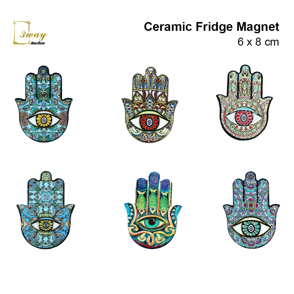 SquareFit Ceramic Fridge Magnet Hand Shape 6x8 cm