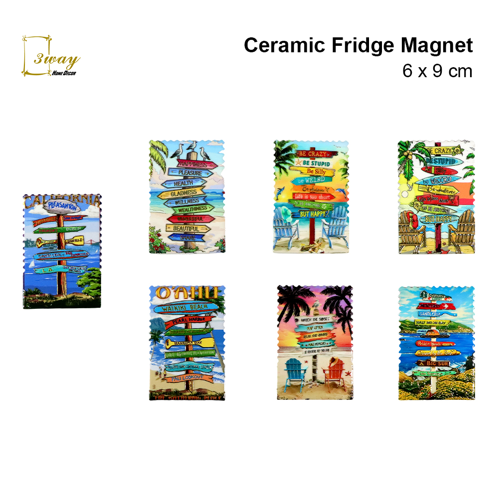 SquareFit Ceramic Fridge Magnet Rectangle Shape 6x9 cm