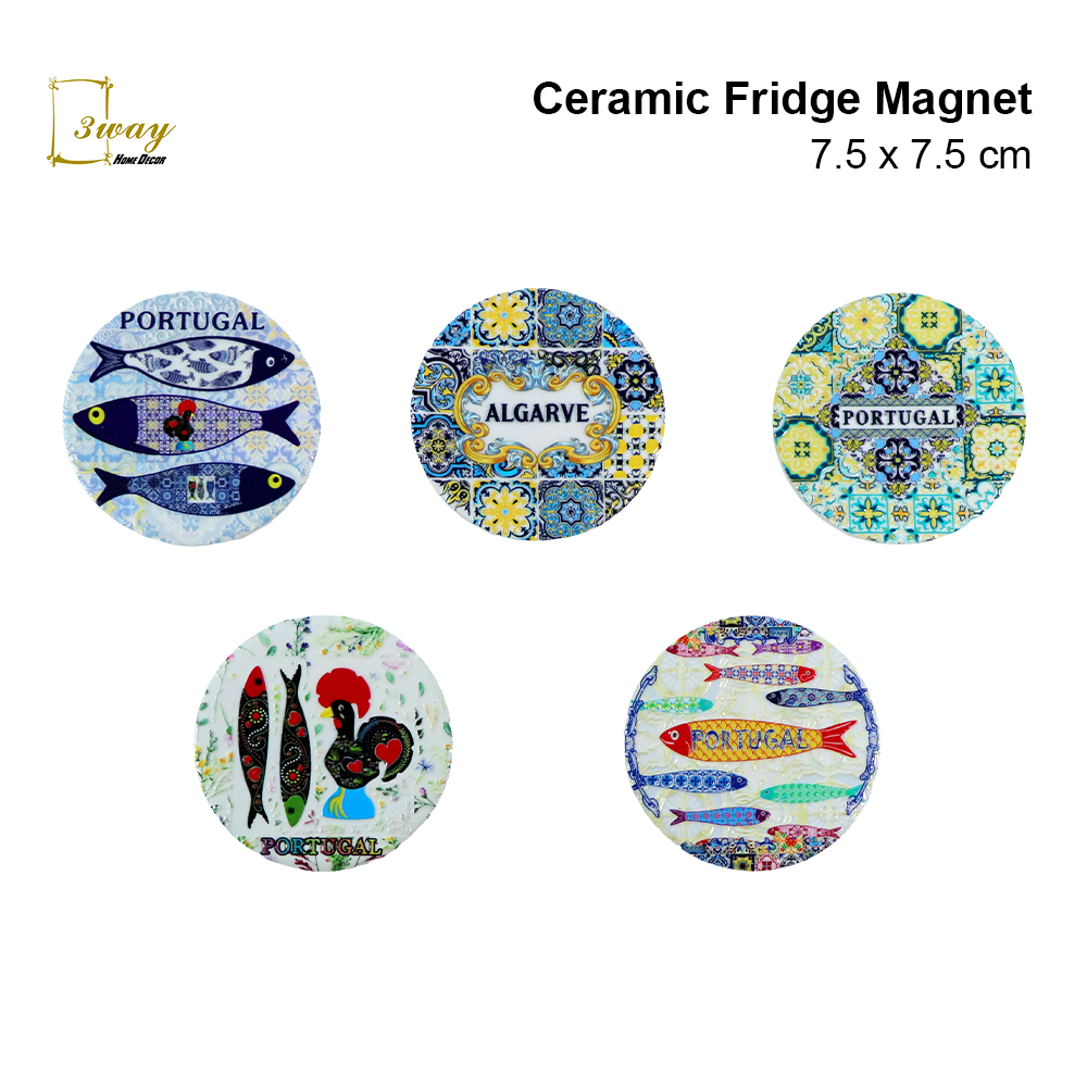 SquareFit Ceramic Fridge Magnet Round Shape 7.5x7.5 cm