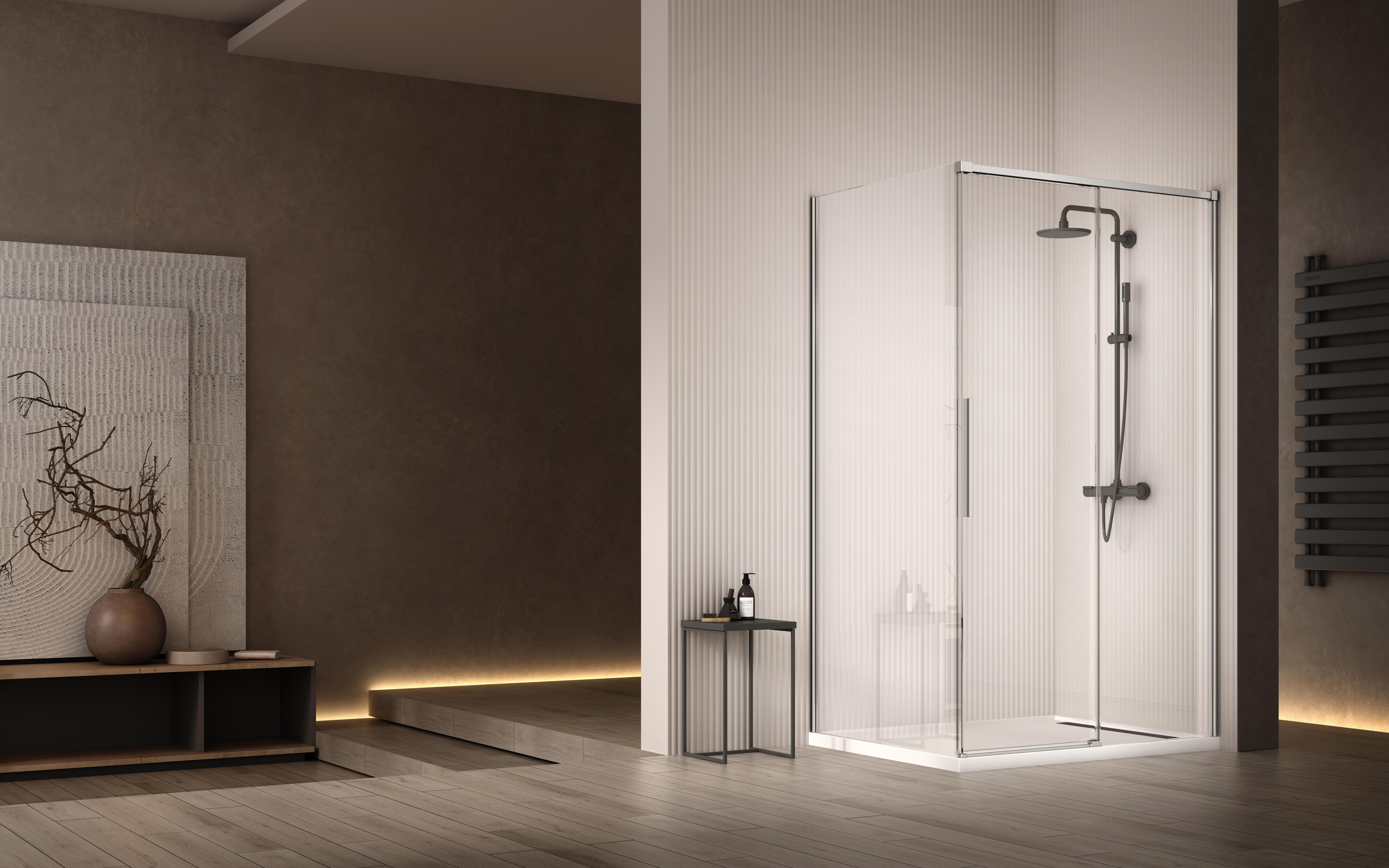 Neptum NNX1131-A Shower Enclosure 8mm Tempered Glass Sliding Door