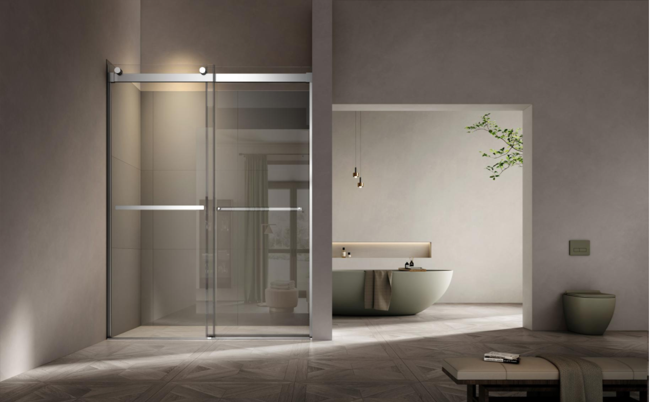 Neptum NKH6122-D Frameless Shower Enclosure 8mm Tempered Glass By-pass