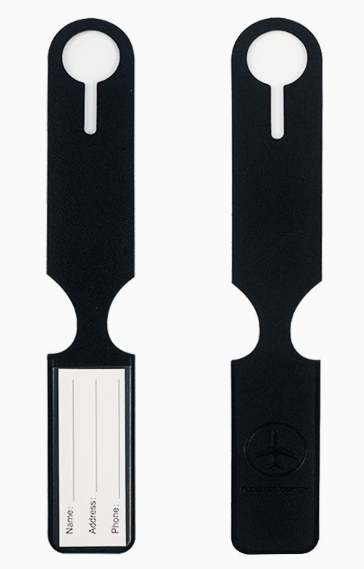 Haslor PU leather long strip hanging luggage tag